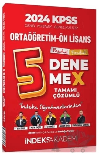 2024 KPSS Lise Ortaöğretim Ön Lisans 5 DenemeX Fasikül Çözümlü – Kolektif – İndeks Akademi Yayıncılık kitap kapağı