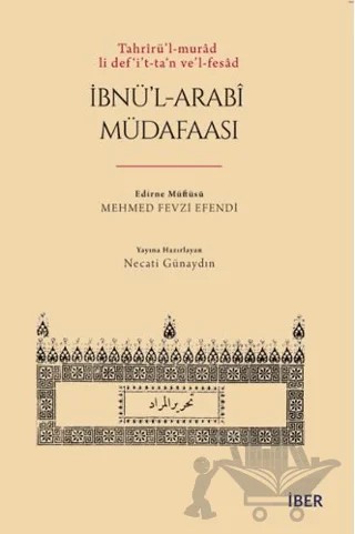 İbnü’l-Arabî Müdafaası – Mehmed Fevzi Efendi – İBER kitap kapağı