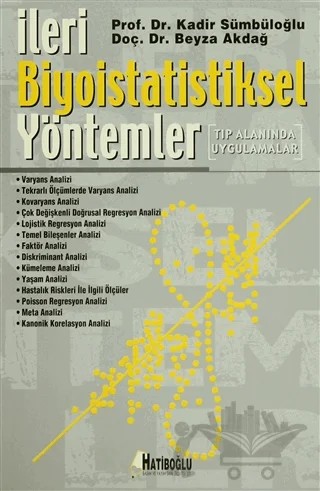 İleri Biyoistatistiksel Yöntemler – Beyza Akdağ, Kadir Sümbüloğlu – Hatiboğlu Yayınları kitap kapağı