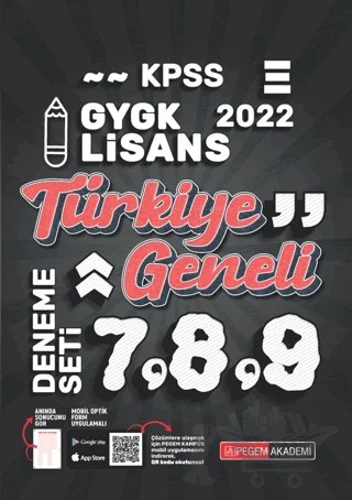 2022 KPSS Genel Yetenek Genel Kültür Türkiye Geneli 7-8-9 3!lü Deneme – Kolektif – Pegem Akademi Yayıncılık kitap kapağı