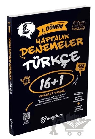 8. Sınıf LGS Türkçe 1. Dönem 16+1 Haftalık Kazanım Denemeleri – Kolektif – Saydam Yayınları kitap kapağı