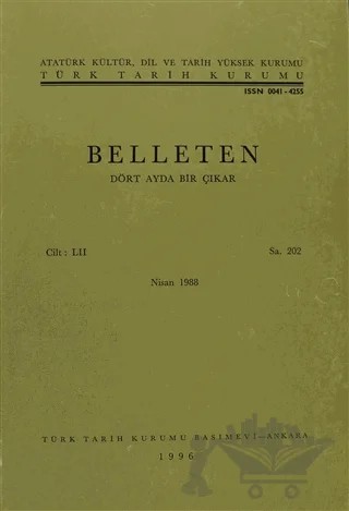 Belleten Sayı: 202 Cilt: 52 – Türk Tarih Kurumu Yayınları kitap kapağı