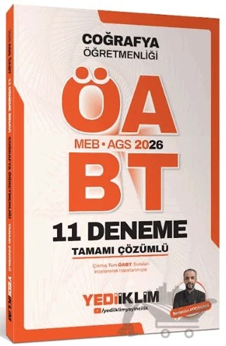 2026 MEB AGS ÖABT Coğrafya Öğretmenliği Tamamı Çözümlü 11 Deneme – Ramazan Kocakaya – Yediiklim Yayınları kitap kapağı