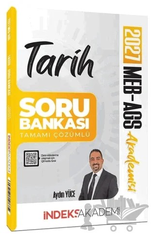 2027 MEB-AGS Akademisi Tarih Soru Bankası Çözümlü – Aydın Yüce – İndeks Akademi Yayıncılık kitap kapağı