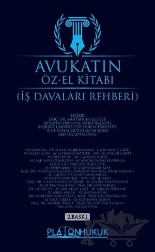 Avukatın Öz El Kitabı İş Davaları Rehberi – Mustafa Kılıçoğlu – Platon Hukuk kitap kapağı