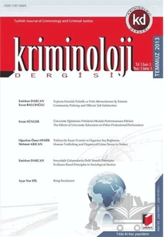 Kriminoloji Dergisi Yıl: 5 Sayı: 2 - Temmuz 2013 – Adalet Yayınevi kitap kapağı