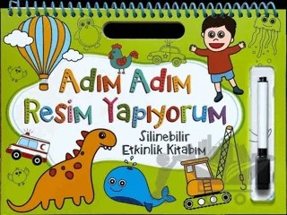 Adım Adım Resim Yapıyorum - Yeşil Kapak - Silinebilir Etkinlik Kitabım – Kolektif – Net Çocuk Yayınları kitap kapağı