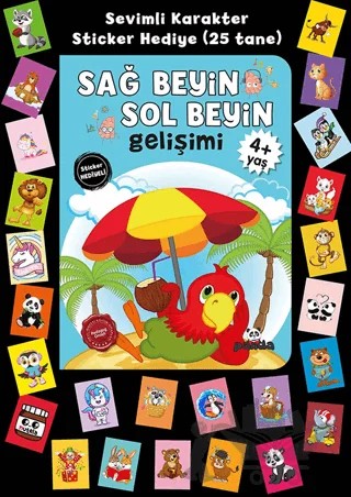 Stickerlı 4+ Yaş Sağ Beyin Sol Beyin Gelişim – Pedagog Afife Çoruk – Beyaz Panda Yayınları kitap kapağı