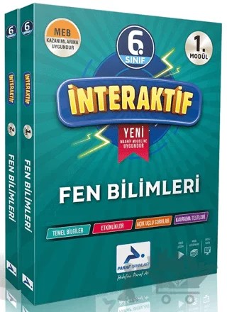 6. Sınıf İnteraktif Fen Bilimleri Etkinlikli Çalışma Kitabı (2 Modül) – Kolektif – Paraf Yayınları kitap kapağı