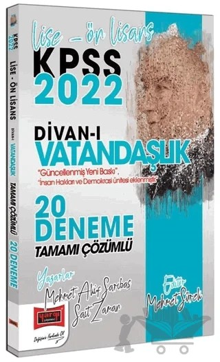 2022 KPSS Lise Ön Lisans Divanı Vatandaşlık Tamamı Çözümlü 20 Deneme – Mehmet Akif Sarıbaş, Sait Zaman – Yargı Yayınevi kitap kapağı