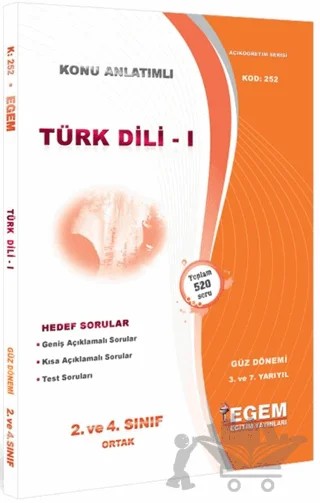 2. ve 4. Sınıf Ortak 3. ve 7. Yarıyıl Türk Dili 1 Konu Anlatımlı Soru Bankası – Kolektif – Egem Eğitim Yayınları kitap kapağı