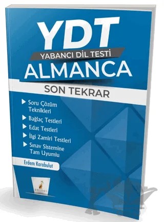 YDT Almanca Son Tekrar – Erdem Karabulut – Pelikan Tıp Teknik Yayıncılık kitap kapağı
