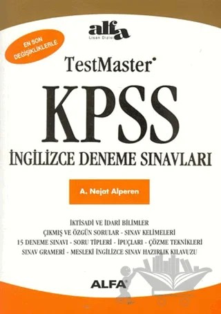 Mastering KPSS İngilizce Deneme Sınavları (Son Değişiklikleriyle) – A. Nejat Alperen – Alfa Yayınları kitap kapağı