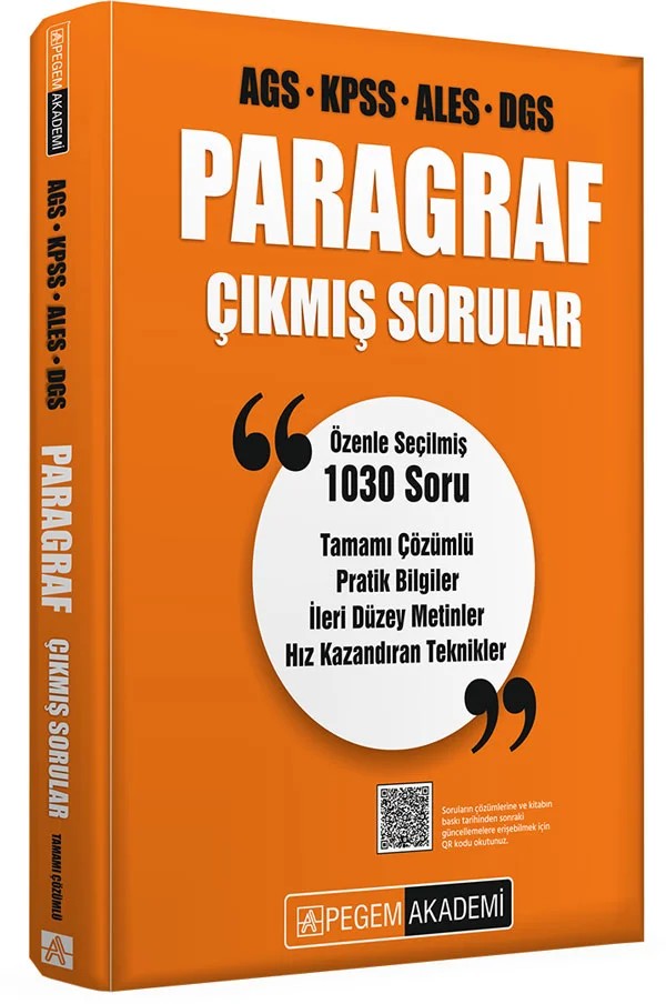 Paragraf Çıkmış Sorular – Pegem Akademi Yayıncılık kitap kapağı
