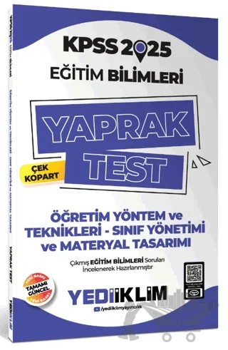 2025 KPSS Eğitim Bilimleri Öğretim Yöntem ve Teknikleri Çek Kopart Yaprak Test – Kolektif – Yediiklim Yayınları kitap kapağı