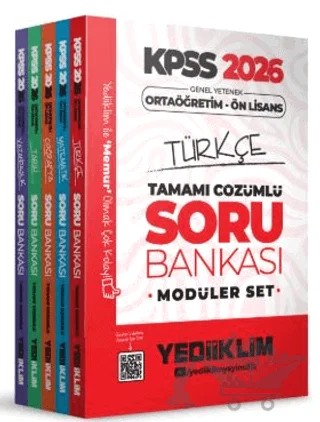 2026 KPSS Ortaöğretim Ön Lisans Genel Yetenek Tamamı Çözümlü Soru Bankası Modüler Set – Kollektif – Yediiklim Yayınları kitap kapağı