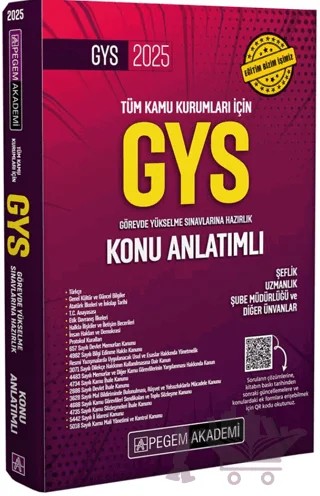 2025 Tüm Kamu Kurumları İçin Görevde Yükselme Sınavlarına Hazırlık Konu Anlatımlı – Kolektif – Pegem Akademi Yayıncılık kitap kapağı