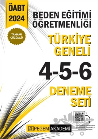 2024 KPSS ÖABT Beden Eğitimi Öğretmenliği Tamamı Çözümlü Türkiye Geneli 4-5-6 (3'lü Deneme Seti) – Kolektif – Pegem Akademi Yayıncılık kitap kapağı