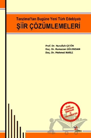 Şiir Çözümlemeleri – Nurullah Çetin – Kriter Yayınları kitap kapağı