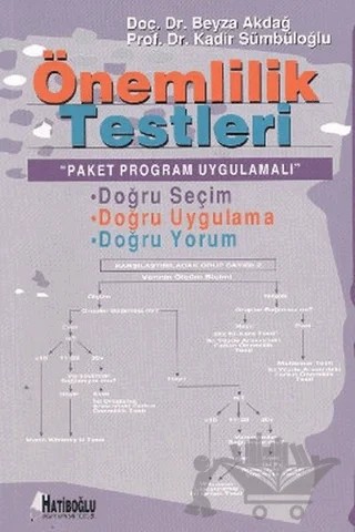 Önemlilik Testleri Paket Program Uygulamalı – Beyza Akdağ, Kadir Sümbüloğlu – Hatiboğlu Yayınları kitap kapağı