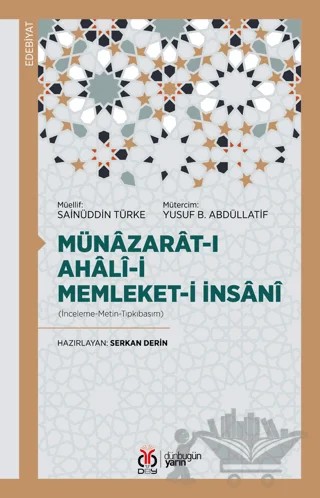 Münazarat-ı Ahali-yi Memleket-i İnsani – Sainüddin Türke – DBY Yayınları kitap kapağı
