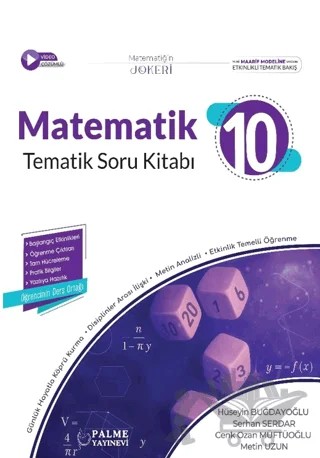 10. Sınıf Joker Matematik Soru Kitabı – Hüseyin Buğdayoğlu, Serhan Serdar, Cenk Ozan Müftüoğlu, Metin Uzun – Palme Yayınları kitap kapağı
