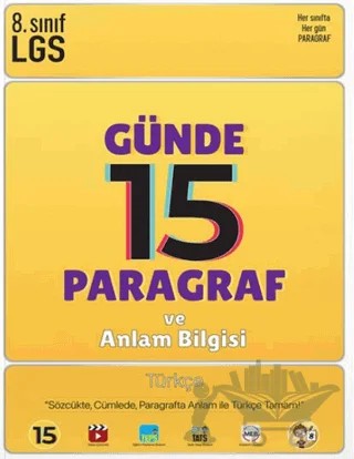 LGS Günde 15 Paragraf ve Anlam Bilgisi – Kolektif – Tonguç Akademi kitap kapağı