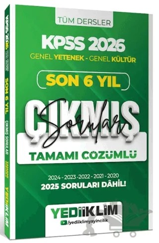 2026 KPSS Genel Yetenek Genel Kültür Son 6 Yıl Tamamı Çözümlü Çıkmış Sorular – Kolektif – Yediiklim Yayınları kitap kapağı