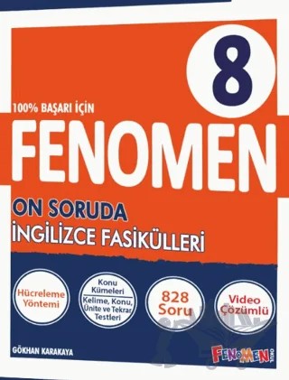 Fenomen 8 On Soruda İngilizce Fasikülleri (4 Fasikül) – Gökhan Karakaya – Fenomen Yayınları kitap kapağı