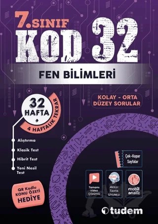 7. Sınıf Kod 32 Fen Bilimleri – Kolektif – Tudem Yayınları - Bayilik kitap kapağı
