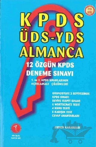 KPDS - ÜDS - YDS Almanca 12 Özgün KPDS Deneme Sınavı – Erdem Karabulut – Pelikan Tıp Teknik Yayıncılık kitap kapağı