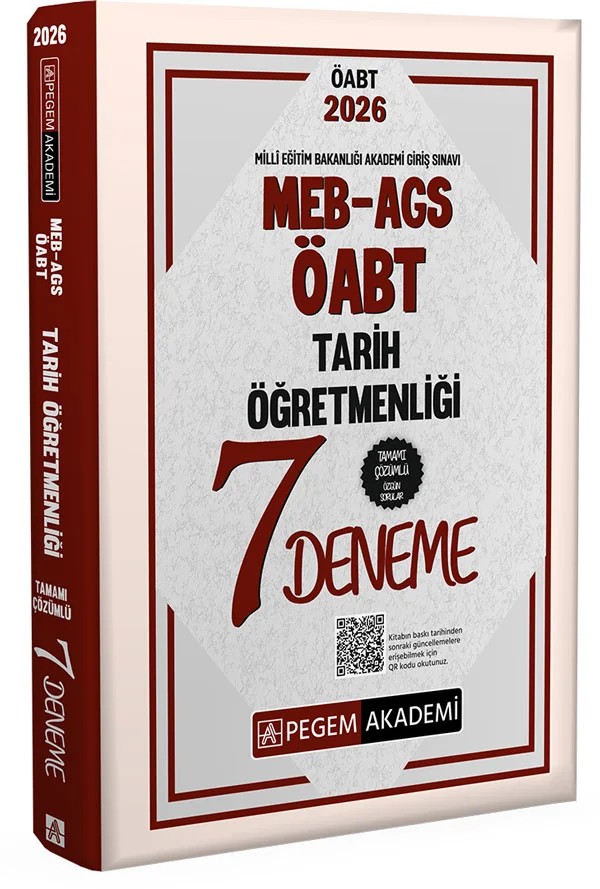 2026 MEB AGS ÖABT Tarih Öğretmenliği Tamamı Çözümlü 7 Deneme – Değerli Öğretmenlerimiz – Pegem Akademi Yayıncılık kitap kapağı