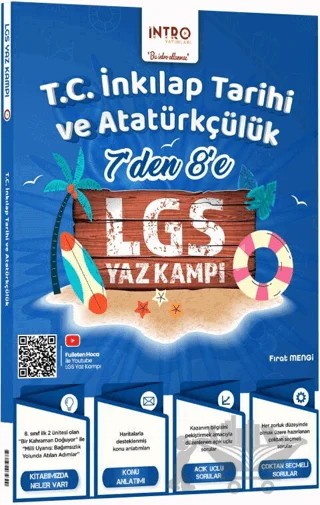 7'den 8'e LGS T.C. İnkılap Tarihi ve Atatürkçülük Yaz Kampı – Fırat Mengi – İntro Yayınları kitap kapağı