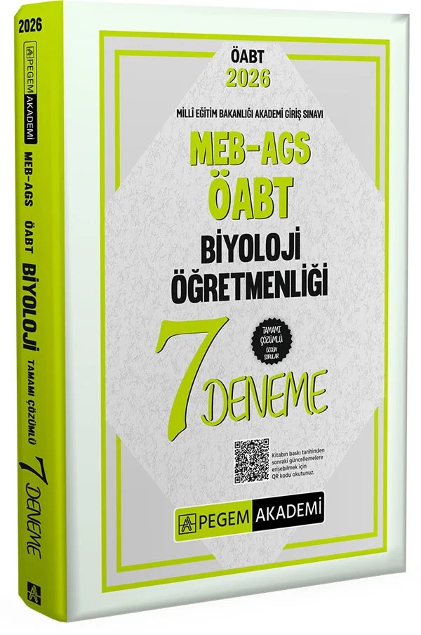 2026 MEB AGS ÖABT Biyoloji Öğretmenliği Tamamı Çözümlü 7 Deneme – Değerli Öğretmen Arkadaşlarımız – Pegem Akademi Yayıncılık kitap kapağı