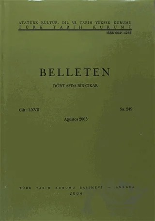 Belleten Sayı: 249 Cilt: 47 – Türk Tarih Kurumu Yayınları kitap kapağı