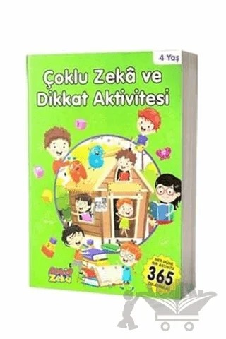 4 Yaş Çoklu Zeka ve Dikkat Aktivitesi - Yeşil Kitap – Kolektif – Aktif Zeka Yayınları kitap kapağı