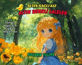 Altın Saçlı Kız Altın Renkli Laleler (Türkçe - İngilizce) – Aysima Korkmaz – Kuzgun Çocuk kitap kapağı