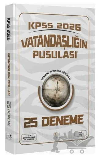 2026 KPSS Vatandaşlık Vatandaşlığın Pusulası 25 Deneme Çözümlü – Ali Koç – CBA Akademi kitap kapağı