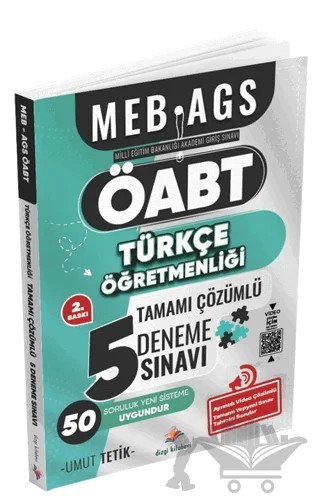 MEB AGS ÖABT Türkçe Öğretmenliği Tamamı Ayrıntılı Video Çözümlü 5 Deneme Sınavı – Umut Tetik – Dizgi Kitap kitap kapağı