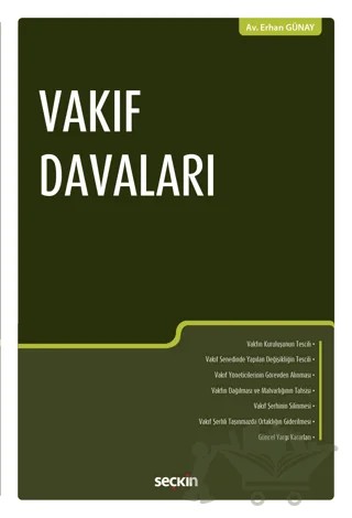Vakıf Davaları – Erhan Günay – Seçkin Yayıncılık kitap kapağı