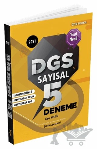 2021 DGS Sayısal Tamamı Çözümlü 5 Deneme – Alper Keskin – Tercih Akademi Yayınları kitap kapağı