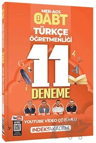 2026 ÖABT MEB-AGS Türkçe Öğretmenliği 11 Deneme Youtube Video Çözümlü – Enes Kaan Şahin, Asım Kara, Fatih Bedir, İlker Hayat – İndeks Akademi Yayıncılık kitap kapağı