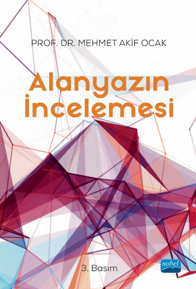 Alanyazın İncelemesi – Mehmet Akif Ocak – Nobel Akademik Yayıncılık kitap kapağı