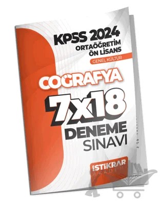 KPSS Ortaöğretim-Ön Lisans Genel Kültür Coğrafya 7x18 Deneme Sınavı – Kolektif – İstikrar Akademi kitap kapağı