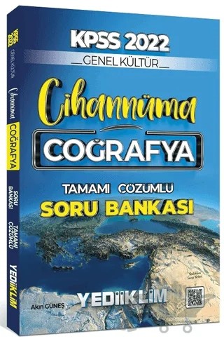 2022 KPSS Cihannüma Genel Kültür Coğrafya Tamamı Çözümlü Soru Bankası – Akın Güneş – Yediiklim Yayınları kitap kapağı