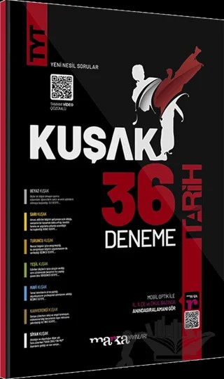 TYT Tarih Kolaydan Zora 36 Kuşak Deneme Tamamı Video Çözümlü – Kolektif – Marka Yayınları kitap kapağı