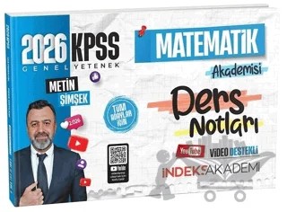 2026 KPSS Matematik Akademisi Video Ders Notları – Metin Şimşek – İndeks Akademi Yayıncılık kitap kapağı