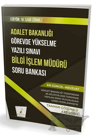 GYS Adalet Bakanlığı Görevde Yükselme Yazılı Sınavı Bilgi İşlem Müdürü Soru Bankası – M. Sami Sönmez – Pelikan Tıp Teknik Yayıncılık kitap kapağı