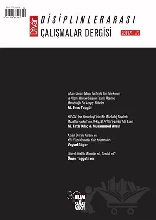 Divan : Disiplinlerarası Çalışmalar Dergisi 2017/1 Sayı: 42 Cilt: 22 – Kolektif – Bilim ve Sanat Vakfı kitap kapağı