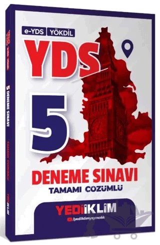 2025 E-YDS YÖKDİL YDS Tamamı Çözümlü 5 Deneme Sınavı – Kollektif – Yediiklim Yayınları kitap kapağı